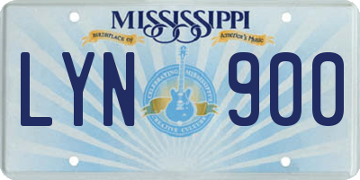 MS license plate LYN900