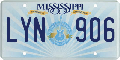 MS license plate LYN906