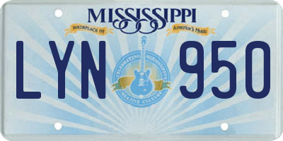 MS license plate LYN950