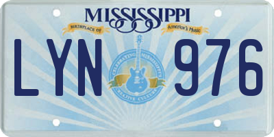 MS license plate LYN976
