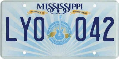 MS license plate LYO042