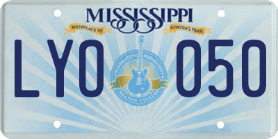 MS license plate LYO050
