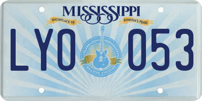 MS license plate LYO053
