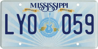 MS license plate LYO059