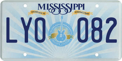 MS license plate LYO082