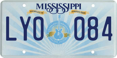 MS license plate LYO084
