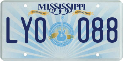 MS license plate LYO088