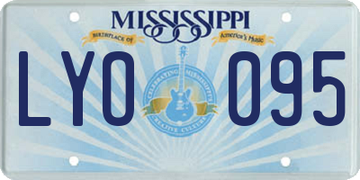 MS license plate LYO095