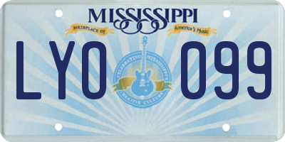 MS license plate LYO099