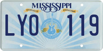 MS license plate LYO119