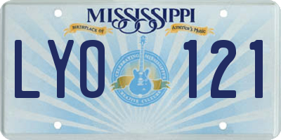 MS license plate LYO121