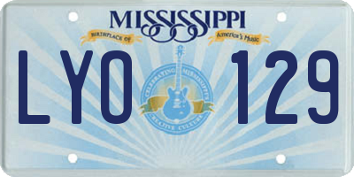 MS license plate LYO129