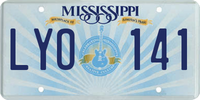 MS license plate LYO141