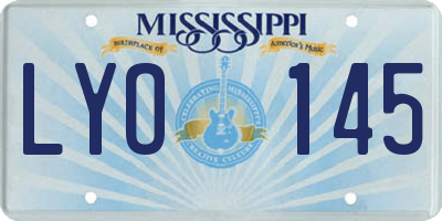 MS license plate LYO145
