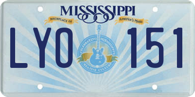 MS license plate LYO151