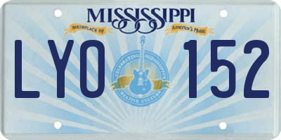 MS license plate LYO152