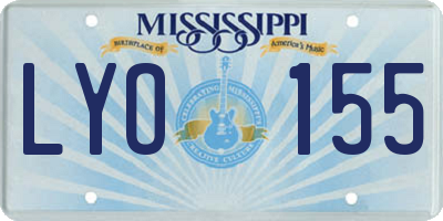 MS license plate LYO155