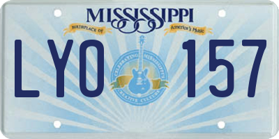 MS license plate LYO157