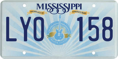 MS license plate LYO158