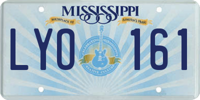 MS license plate LYO161