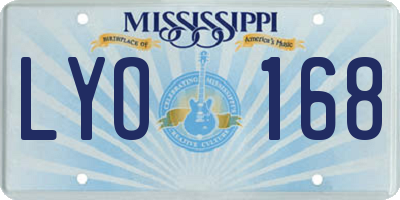 MS license plate LYO168