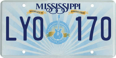 MS license plate LYO170