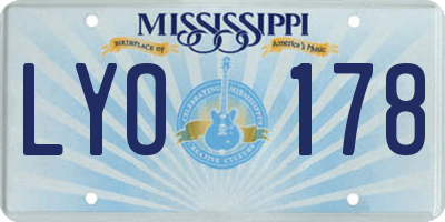 MS license plate LYO178