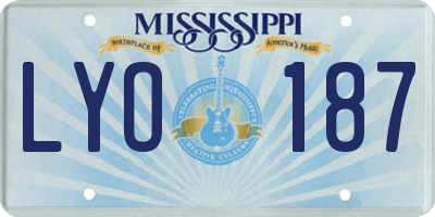 MS license plate LYO187