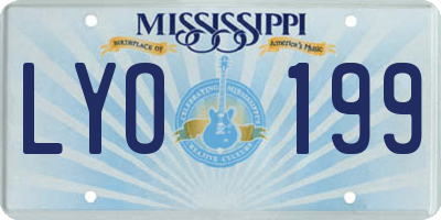 MS license plate LYO199