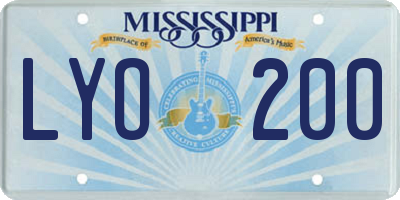 MS license plate LYO200