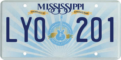 MS license plate LYO201