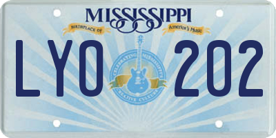 MS license plate LYO202