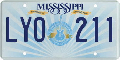 MS license plate LYO211