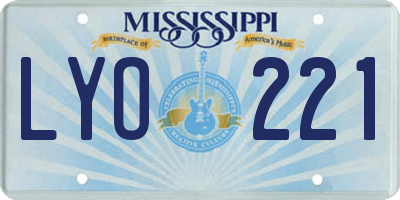 MS license plate LYO221