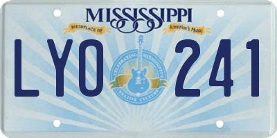 MS license plate LYO241