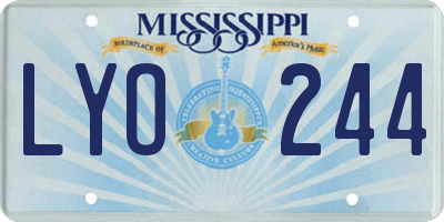 MS license plate LYO244