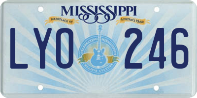 MS license plate LYO246