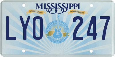 MS license plate LYO247