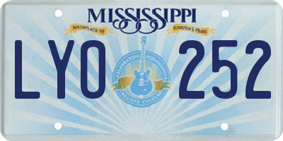 MS license plate LYO252