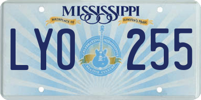 MS license plate LYO255