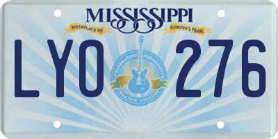 MS license plate LYO276
