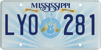 MS license plate LYO281