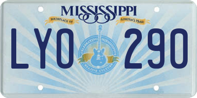 MS license plate LYO290