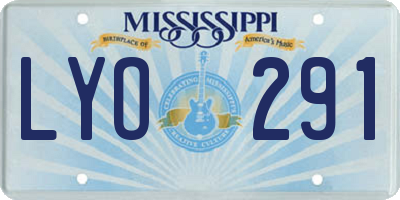 MS license plate LYO291