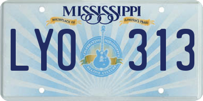 MS license plate LYO313
