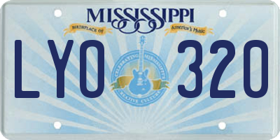 MS license plate LYO320