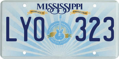 MS license plate LYO323
