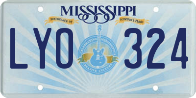 MS license plate LYO324