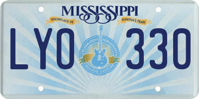 MS license plate LYO330