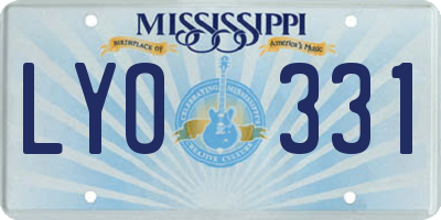 MS license plate LYO331